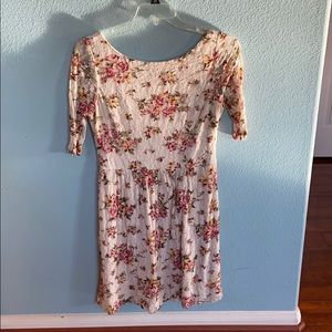 Floral and white lace dress